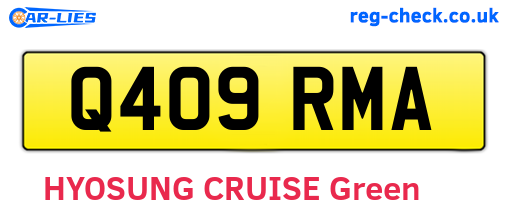 Q409RMA are the vehicle registration plates.