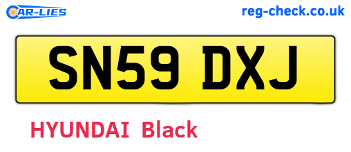 SN59DXJ are the vehicle registration plates.