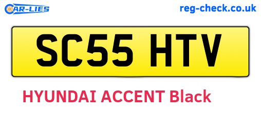 SC55HTV are the vehicle registration plates.