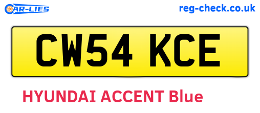 CW54KCE are the vehicle registration plates.