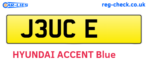 J3UCE are the vehicle registration plates.