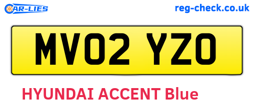 MV02YZO are the vehicle registration plates.