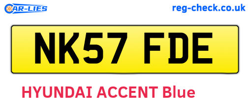 NK57FDE are the vehicle registration plates.