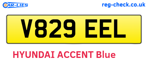 V829EEL are the vehicle registration plates.
