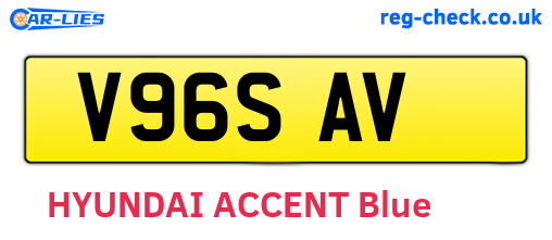 V96SAV are the vehicle registration plates.