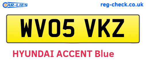 WV05VKZ are the vehicle registration plates.
