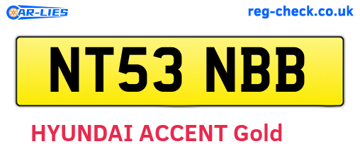 NT53NBB are the vehicle registration plates.