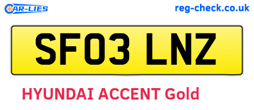 SF03LNZ are the vehicle registration plates.