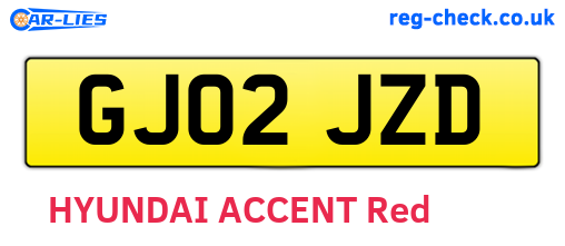 GJ02JZD are the vehicle registration plates.