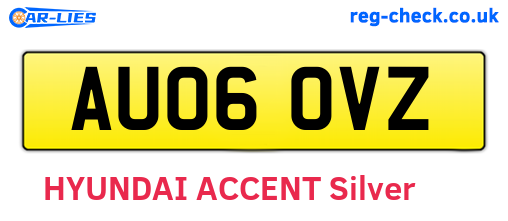 AU06OVZ are the vehicle registration plates.