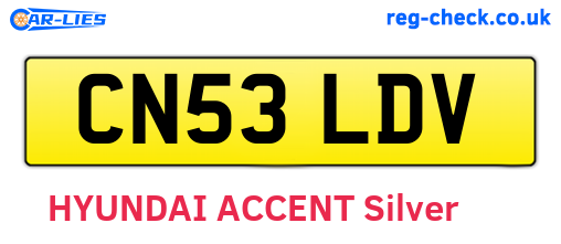 CN53LDV are the vehicle registration plates.