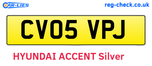 CV05VPJ are the vehicle registration plates.