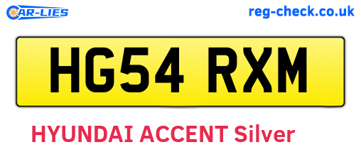 HG54RXM are the vehicle registration plates.