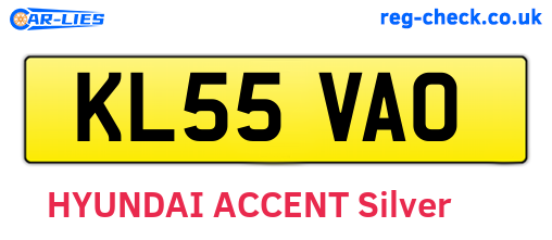 KL55VAO are the vehicle registration plates.