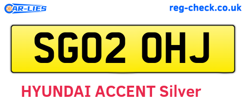 SG02OHJ are the vehicle registration plates.