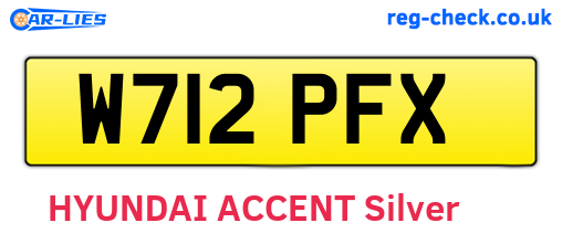 W712PFX are the vehicle registration plates.