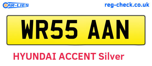 WR55AAN are the vehicle registration plates.