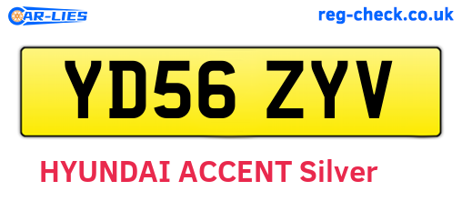 YD56ZYV are the vehicle registration plates.