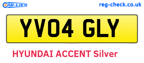 YV04GLY are the vehicle registration plates.