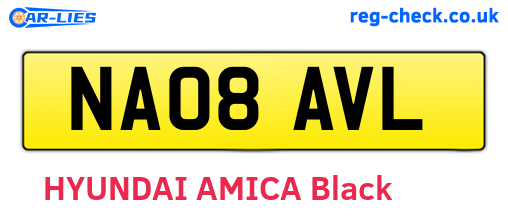 NA08AVL are the vehicle registration plates.