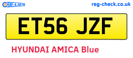 ET56JZF are the vehicle registration plates.