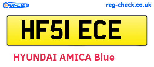 HF51ECE are the vehicle registration plates.