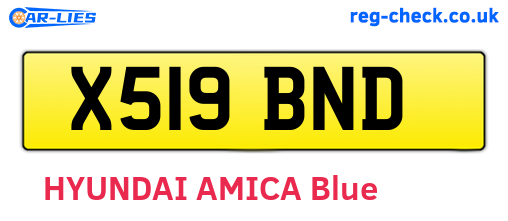 X519BND are the vehicle registration plates.