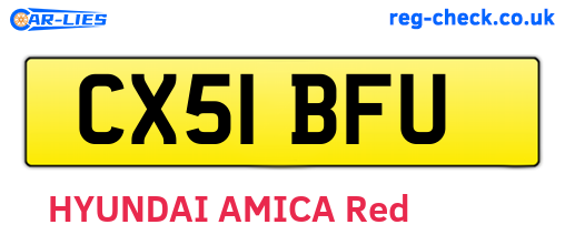 CX51BFU are the vehicle registration plates.