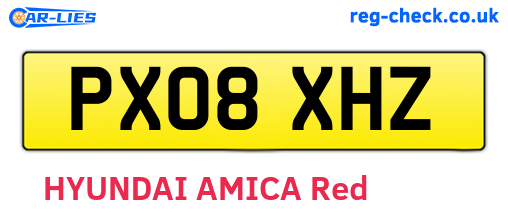 PX08XHZ are the vehicle registration plates.