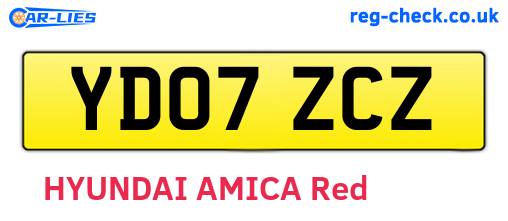 YD07ZCZ are the vehicle registration plates.