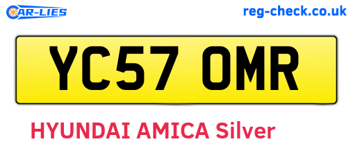 YC57OMR are the vehicle registration plates.
