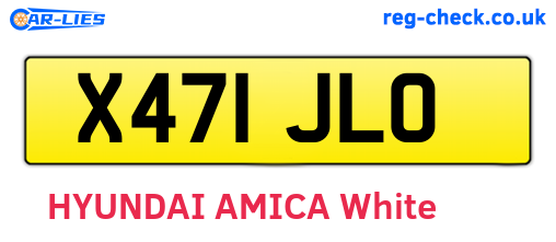 X471JLO are the vehicle registration plates.