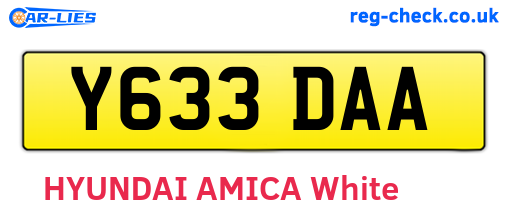 Y633DAA are the vehicle registration plates.