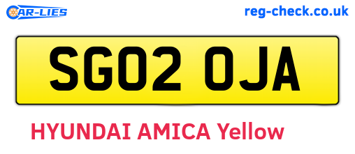 SG02OJA are the vehicle registration plates.