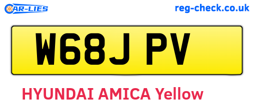 W68JPV are the vehicle registration plates.