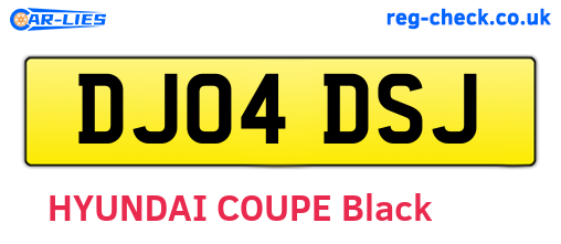DJ04DSJ are the vehicle registration plates.