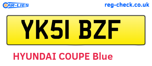 YK51BZF are the vehicle registration plates.