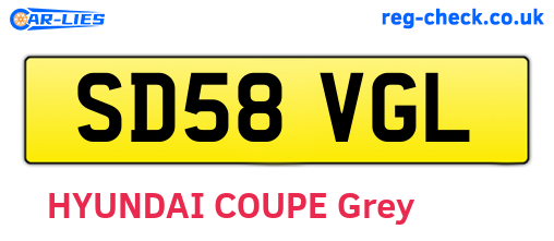 SD58VGL are the vehicle registration plates.