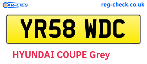 YR58WDC are the vehicle registration plates.