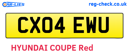 CX04EWU are the vehicle registration plates.
