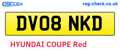 DV08NKD are the vehicle registration plates.