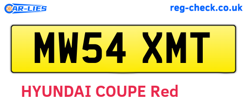 MW54XMT are the vehicle registration plates.