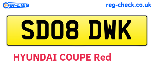 SD08DWK are the vehicle registration plates.