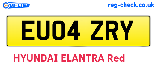 EU04ZRY are the vehicle registration plates.