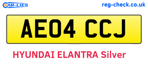 AE04CCJ are the vehicle registration plates.