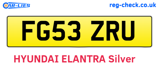 FG53ZRU are the vehicle registration plates.