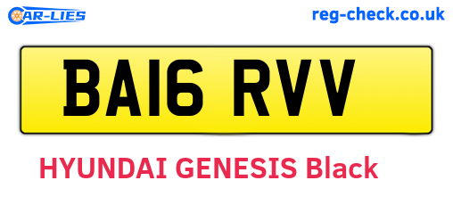 BA16RVV are the vehicle registration plates.