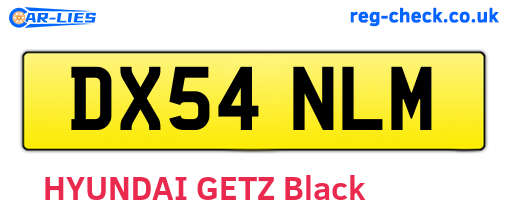 DX54NLM are the vehicle registration plates.