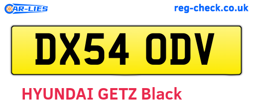 DX54ODV are the vehicle registration plates.