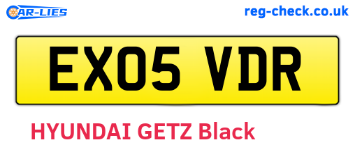 EX05VDR are the vehicle registration plates.